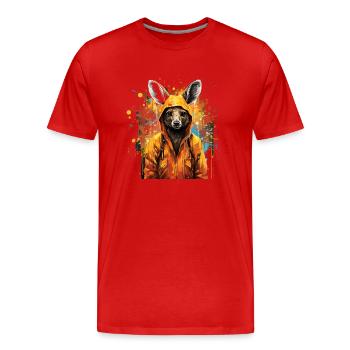 kangaroo graffiti - Männer Premium Bio T-Shirt - Rot - Vorne - Damien (186cm)