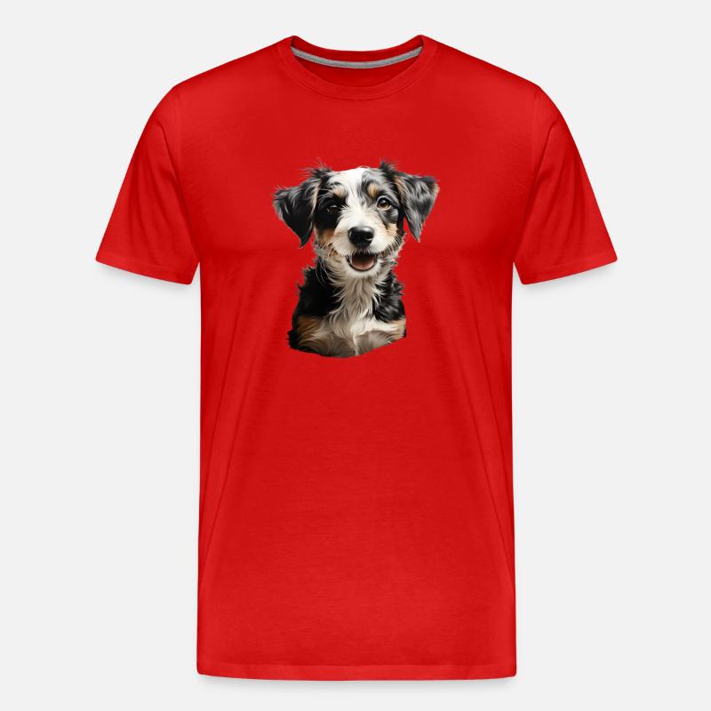 Jack Russel Terrier - Männer Premium Bio T-Shirt - Rot