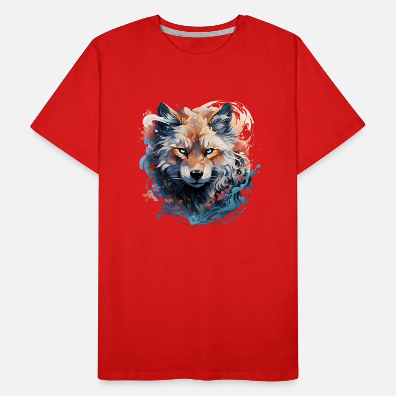 Wolf Männer Premium Bio T-Shirt
