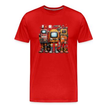Drôle d’ordinateur - T-shirt bio Premium Homme - rouge - Devant - Damien (186cm)