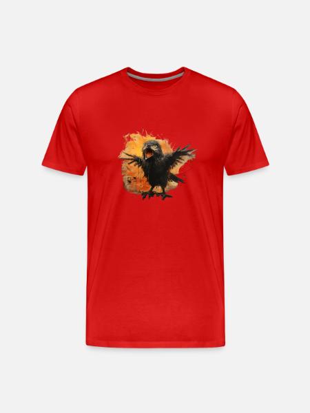 Oiseau effrayant - T-shirt bio Premium Homme - rouge