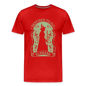Wicked Elphaba Design With Quote Destined To Fly - Men's Premium Organic T-Shirt - red - Front - Damien (186cm)