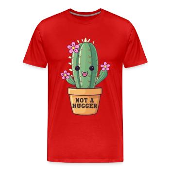 Pas un câlin - T-shirt bio Premium Homme - rouge - Devant - Damien (186cm)