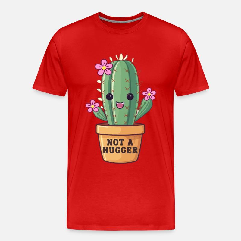 Kein Umarmer - Männer Premium Bio T-Shirt - Rot
