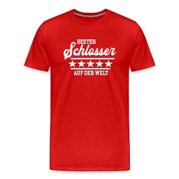 Bester Schlosser der Welt Schlosserei Meister Chef - Männer Premium Bio T-Shirt - Rot - Vorne - Damien (186cm)