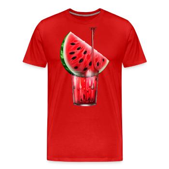 Pastèque juteuse dans un bocal - T-shirt bio Premium Homme - rouge - Devant - Damien (186cm)