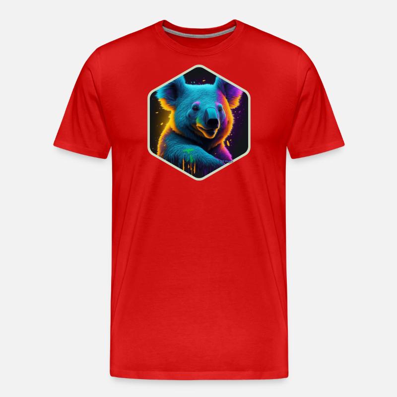 Neon-Koala - Männer Premium Bio T-Shirt - Rot