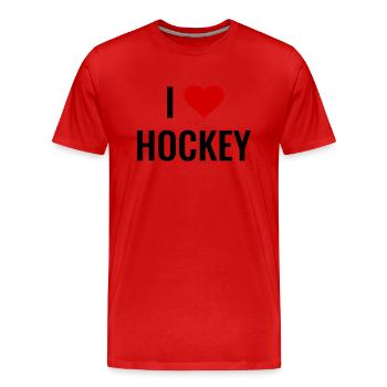 Hockey - T-shirt bio Premium Homme - rouge - Devant - Damien (186cm)
