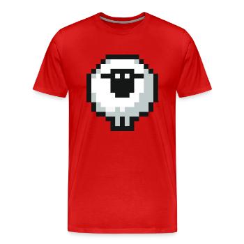 Pixel Sheep - Männer Premium Bio T-Shirt - Rot - Vorne - Damien (186cm)