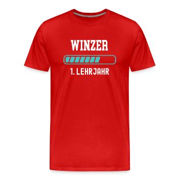 Winzer Ausbildung 1 Lehrjahr 1. Ausbildungsjahr - Männer Premium Bio T-Shirt - Rot - Vorne - Damien (186cm)