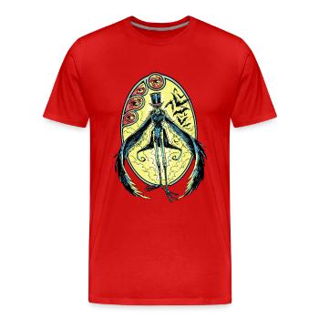 MR. SMART DARKNESS - Men's Premium Organic T-Shirt - red - Front - Damien (186cm)