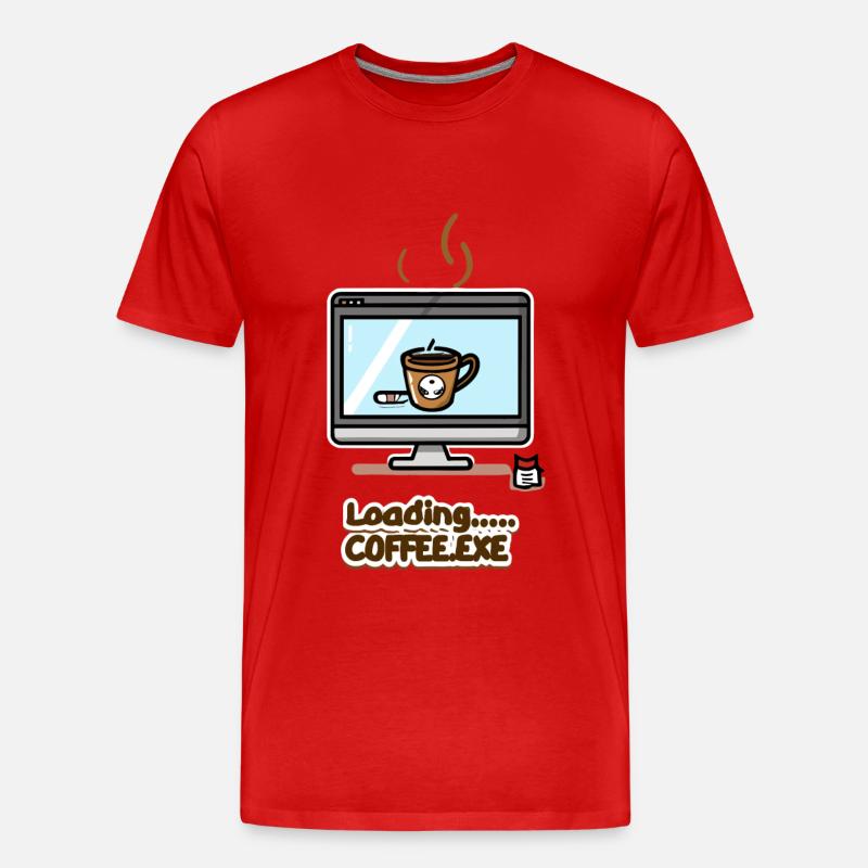 Loading... Coffee.exe - Männer Premium Bio T-Shirt - Rot