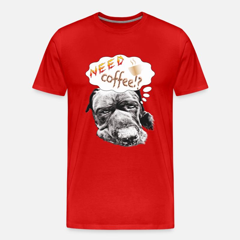NEED coffee !? - Männer Premium Bio T-Shirt - Rot