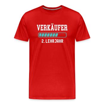 Verkäufer Ausbildung 2 Lehrjahr 2. Ausbildungsjahr - Männer Premium Bio T-Shirt - Rot - Vorne - Damien (186cm)