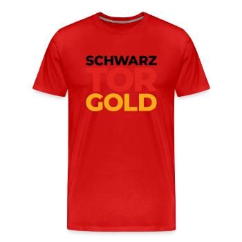 Deutsche Sport Mannschaften - Tor! - Männer Premium Bio T-Shirt - Rot - Vorne - Damien (186cm)