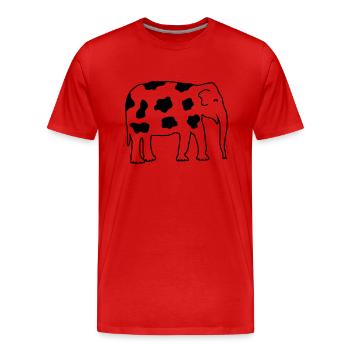 éléphant - T-shirt bio Premium Homme - rouge - Devant - Damien (186cm)