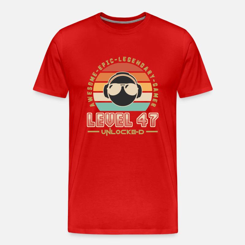 Stufe 47 - Männer Premium Bio T-Shirt - Rot