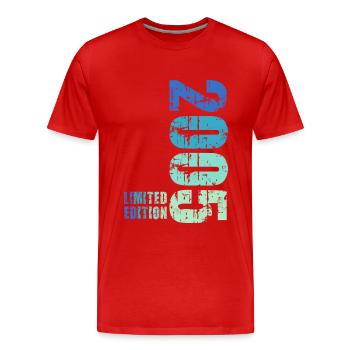20e anniversaire de la promotion 2005 - T-shirt bio Premium Homme - rouge - Devant - Damien (186cm)