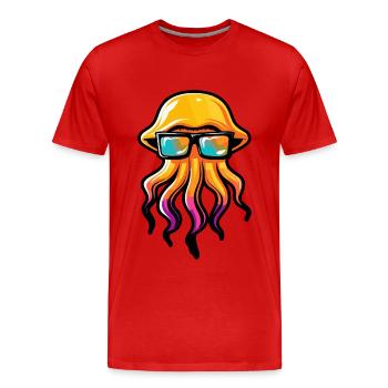 Méduse - T-shirt bio Premium Homme - rouge - Devant - Damien (186cm)
