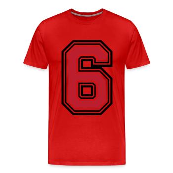 6 symboles numériques - T-shirt bio Premium Homme - rouge - Devant - Damien (186cm)