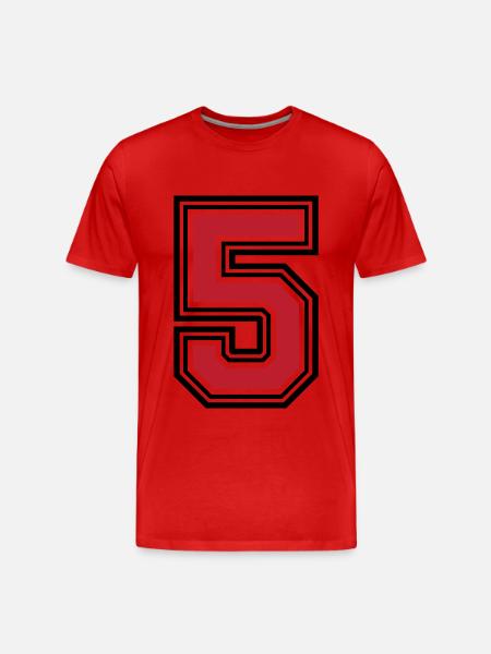 5 number symbol - Men's Premium Organic T-Shirt - red