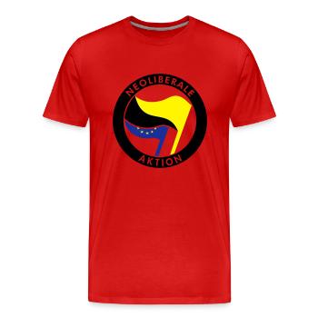 Neoliberale Aktion - Männer Premium Bio T-Shirt - Rot - Vorne - Damien (186cm)