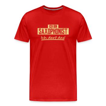 saxophonist - Männer Premium Bio T-Shirt - Rot - Vorne - Damien (186cm)