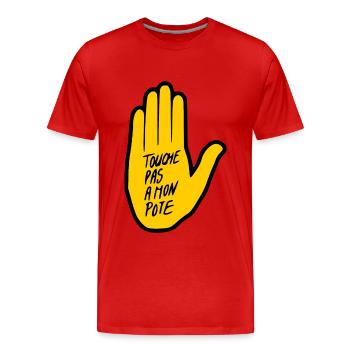 Don't touch my buddy - Men's Premium Organic T-Shirt - red - Front - Damien (186cm)