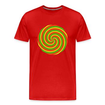 psy_spiral_2 - Männer Premium Bio T-Shirt - Rot - Vorne - Damien (186cm)