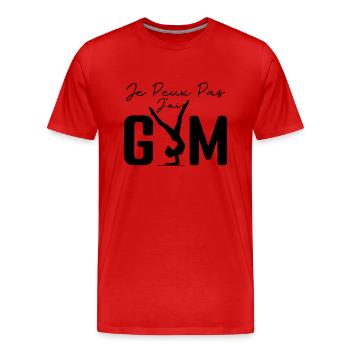 Ich kann kein Fitnessstudio haben | Gymnastik-Geschenk | Fitnessstudio - Männer Premium Bio T-Shirt - Rot - Vorne - Damien (186cm)