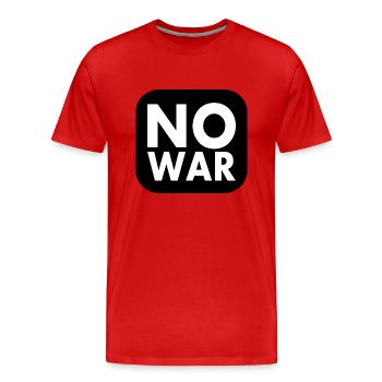 No war - Men's Premium Organic T-Shirt - red - Front - Damien (186cm)