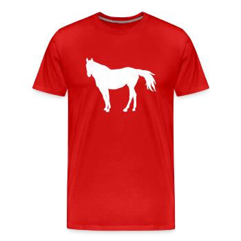 Horses horse, - Men's Premium Organic T-Shirt - red - Front - Damien (186cm)