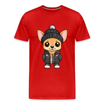 Chihuahua Dog Stylish - Men's Premium Organic T-Shirt - red - Front - Damien (186cm)