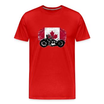 Motocycle - Maple Leaf - Canada Vintage Flag - Männer Premium Bio T-Shirt - Rot - Vorne - Damien (186cm)
