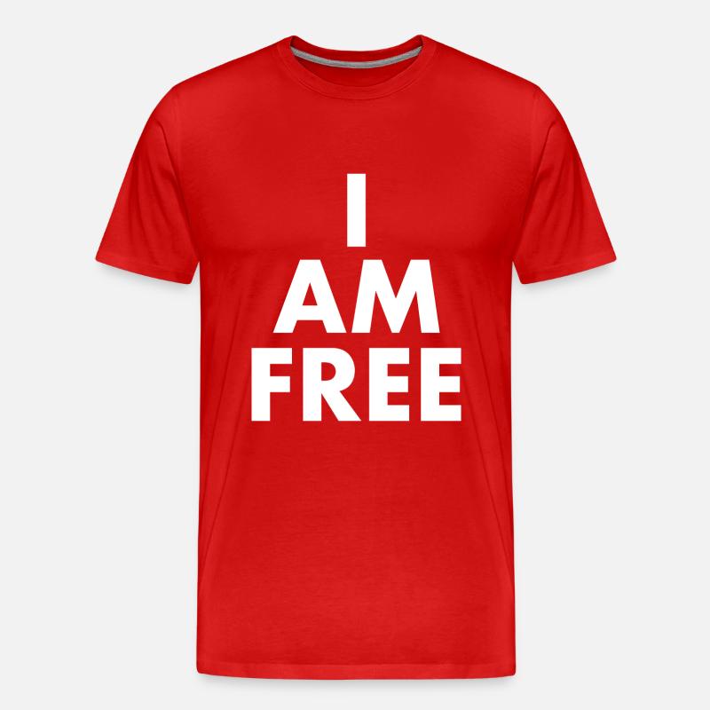 I am free - Männer Premium Bio T-Shirt - Rot