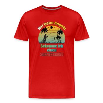 Lustiger Angler Spass Angeln Team Design für Sonne - Männer Premium Bio T-Shirt - Rot - Vorne - Damien (186cm)