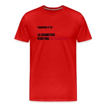 PARADOXE geometrie - T-shirt bio Premium Homme - rouge - Devant - Damien (186cm)