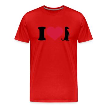 I love Meerkat - Men's Premium Organic T-Shirt - red - Front - Damien (186cm)
