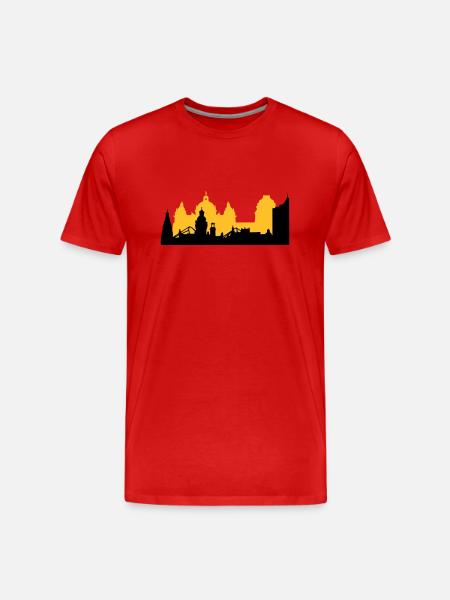 Leipzig Skyline - Männer Premium Bio T-Shirt - Rot