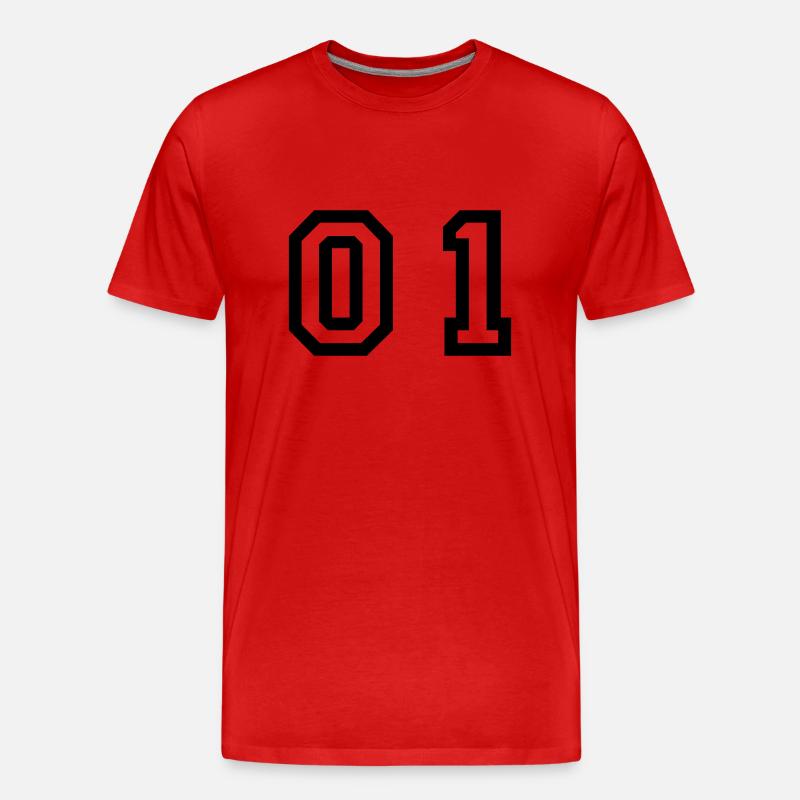 Nummer - 01 - zero one - Männer Premium Bio T-Shirt - Rot