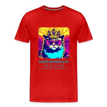 Katzenkönig: Zauberhafte Weisheit - Männer Premium Bio T-Shirt - Rot - Vorne - Damien (186cm)