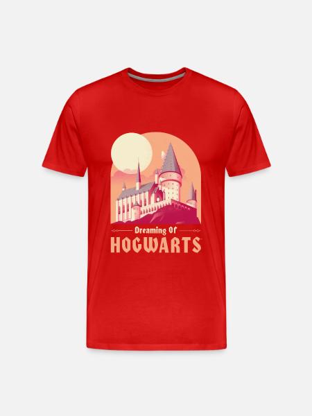 Harry Potter Dreaming Of Hogwarts - Mannen premium biologisch T-shirt - rood