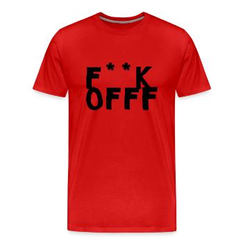 F**Off - Männer Premium Bio T-Shirt - Rot - Vorne - Damien (186cm)