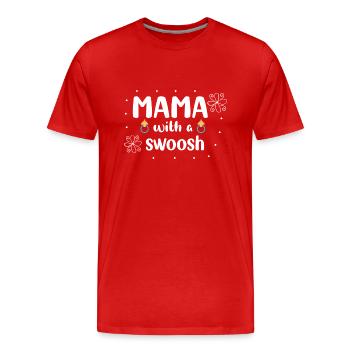 Mama with a swoosh - Men's Premium Organic T-Shirt - red - Front - Damien (186cm)