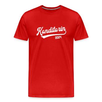 Konditorin 2024 Ausbildung Prüfung Konditorei - Männer Premium Bio T-Shirt - Rot - Vorne - Damien (186cm)