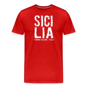 Sicily, Italy, Mediterranean - Men's Premium Organic T-Shirt - red - Front - Damien (186cm)