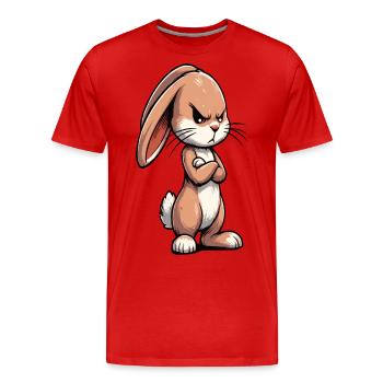 Kaninchen Hase Hasen langohr Klopfer Rammler - Männer Premium Bio T-Shirt - Rot - Vorne - Damien (186cm)
