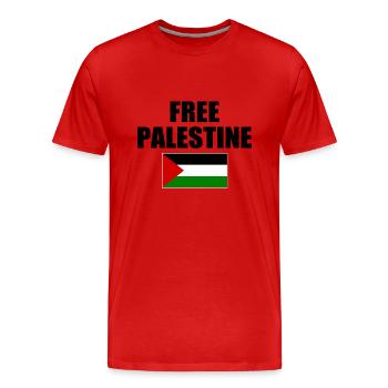 Free palestine - Männer Premium Bio T-Shirt - Rot - Vorne - Damien (186cm)