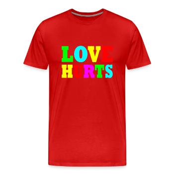 Love hurts - Men's Premium Organic T-Shirt - red - Front - Damien (186cm)