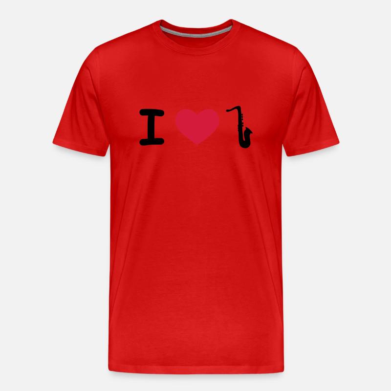Saxophon - Männer Premium Bio T-Shirt - Rot